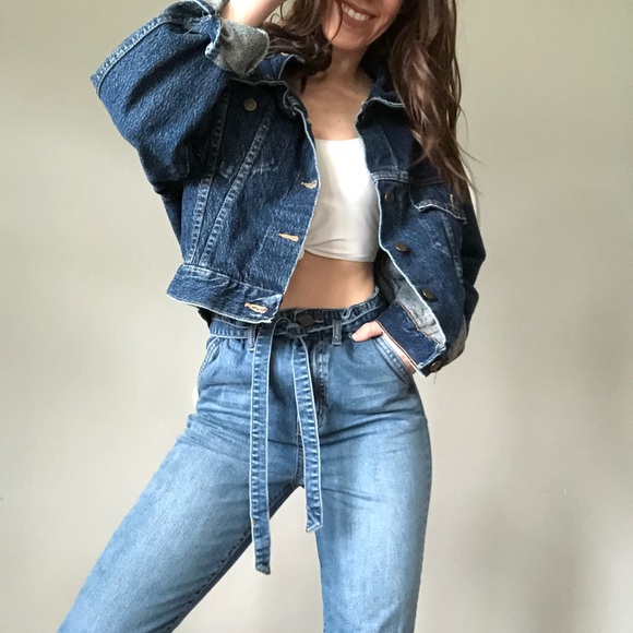 wrangler cropped denim jacket